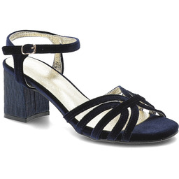 S.Barski Sandały damskie, cholewka z materiały elegancki fason