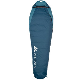 Śpiwór puchowy Volven Polaris 215x75cm niebieski lewy