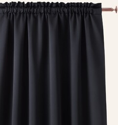ZASŁONA AURA - Czarna 140x250 Taśma