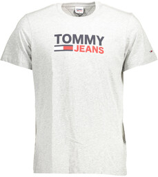 TOMMY HILFIGER MĘSKA KOSZULKA Z KRÓTKIM RĘKAWEM SZARA