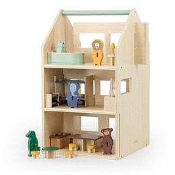 Zwierzęta drewniany domek z akcesoriami