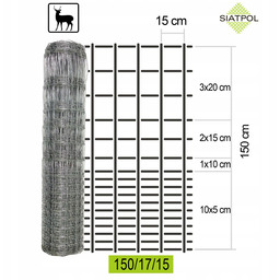 Siatka Ogrodzeniowa Leśna 150cm wysokość rolka 50m
