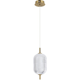 Lampa wisząca złota z teksturowanym akrylem PND-81438-1B-GD