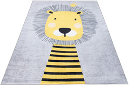 Edinos Szaro-żółty dywan dziecięcy z lwem B7-P58
