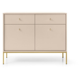 Komoda Mono z szufladami (MKSZ104), beżowa/złota