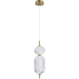 Lampa wisząca złota z akrylowym kloszem PND-81438-1C-GD