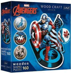 Trefl PUZZLE DREWNIANE 160 NIEUSTRASZONY KAPITAN AMERYKA