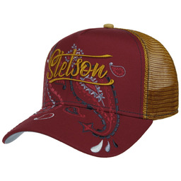 Czapka Trucker Paisley by Stetson, czerwony, One Size