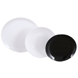 AMBITION Zestaw obiadowy Valencia (18 elementów) Biało-czarny