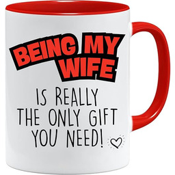 Filiżanka z napisem "Being my Wife" kubki miłosne