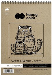 Szkicownik na spirali Happy Color A5 80/90g 60