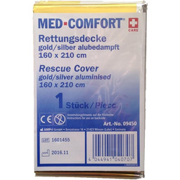 MED-COMFORT Pierwsza pomoc koc ratunkowy złoto-srebrna folia 160