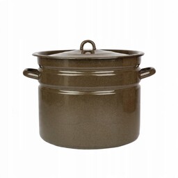 Tradycjny Emaliowany Garnek 20L 32 CM Brązowy Silesia