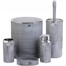 Komplet łazienkowy Marble Zestaw 5 elementów szary marmur