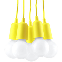 Lampa wisząca DIEGO 5 żółta SL.0580 - Sollux