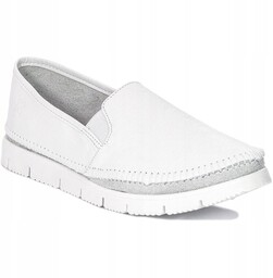 Espadryle Maciejka 03512-26 półbuty damskie białe skóra biały