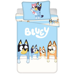Pościel 100x135 Bluey Pieski niebieska poszewka 40x60