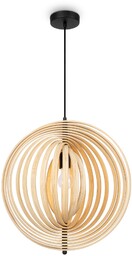 ROOTS Lampa wisząca drewno jasne czarna H352.5cm fi50cm