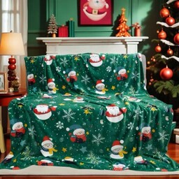 Koc świąteczny 160x200 zielony Mikołaj Winter Magic