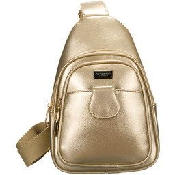 Złota błyszcząca saszetka nerka damska ze skóry ekologicznej