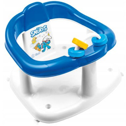 MALTEX Krzesełko do kąpieli SMERFY z zabawkami, biało-niebieskie