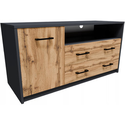 Szafka stolik Rtv 1D2S Grafit-wotan komoda 2 szuflady
