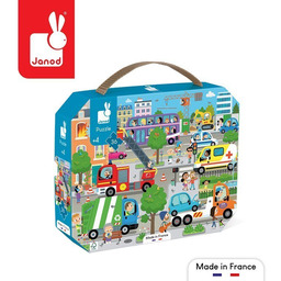 Janod, puzzle, w walizce, Miasto, 36 el.