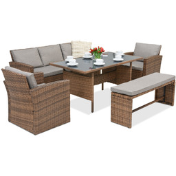 Meble ogrodowe z technorattanu Marsylia Garden Point brązowe