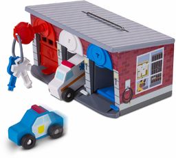 Melissa & Doug  drewniany garaż z pojazdami