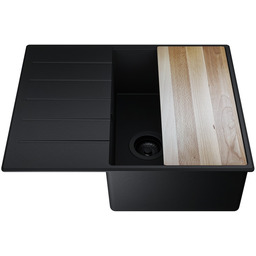 Zlewozmywak granitowy GLOBALO z ociekaczem VIRELLA 45.1 BLACK/BL