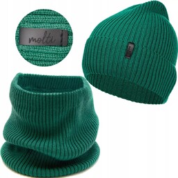 Piękny KOMPLET damski CZAPKA + KOMIN golf CIEPŁY