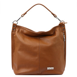 Damska stylowa skórzana torebka na ramię shopper