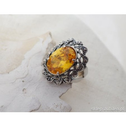 CASTELLON - srebrny pierścień z cytrynem