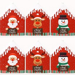 Globly Zestaw 6 pokrowców na krzesła bożonarodzeniowe 50