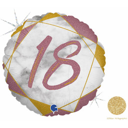 Balon foliowy na osiemnastkę różowe złoto - 18"