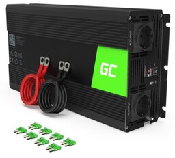 GREENCELL Przetwornica 12V na 230V 1500W/3000W Czysta sinusoida