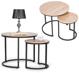 Modernhome Zestaw stolików kawowych 2 szt. okrągłe lofotwy