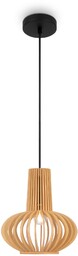 ROOTS Lampa wisząca drewno jasne czarna H331.5cm fi25.5cm
