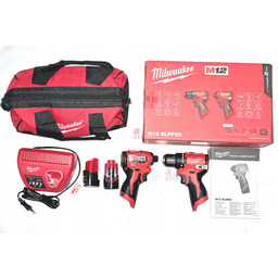 Milwaukee Zestaw Wiertarko-wkrętarka Zakrętarka Udarowa 12V 2x2,0Ah Torba