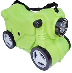 WALIZKA NA KÓŁKACH DO SIEDZENIA ZIELONA 3D DZIECI