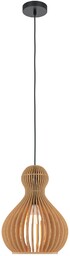 ROOTS Lampa wisząca drewno jasne czarna H342.5cm fi30cm