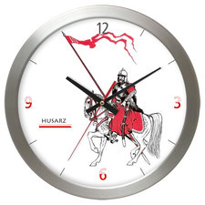 Zegar aluminiowy polski husarz