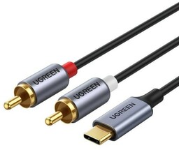 Ugreen Kabel audio USB-C - 2RCA, 1,5m, szary