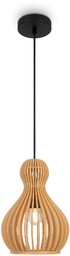ROOTS Lampa wisząca drewno jasne czarna H329.5cm fi20cm