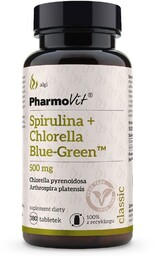 PHARMOVIT Spirulina + Chlorella + Blue-Green suplement diety
