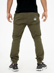 Spodnie Materiałowe Jogger Ze Ściągaczem Jigga Crown Oliwkowe