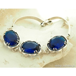 SPINEL - srebrna bransoleta z szafirami