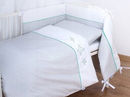 Pościel do Łóżeczka z Ochraniaczem 100x135 Bianco