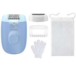 Depilator PHILIPS BRE247/00 - niebieski depilacja z nasadkami