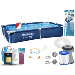 Basen Bestway 221x150x43 Ogrodowy Stelażowy 56401 11w1